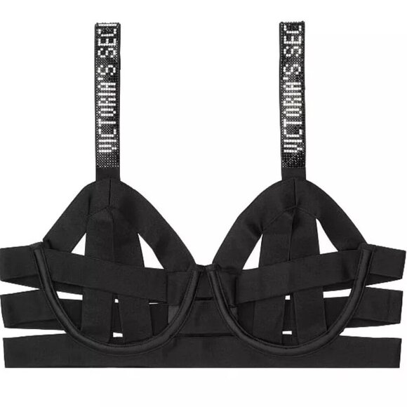 New! Victoria's Secret Unlined Strappy Shine Strap Balconet Bra 10560 - Picture 1 of 10